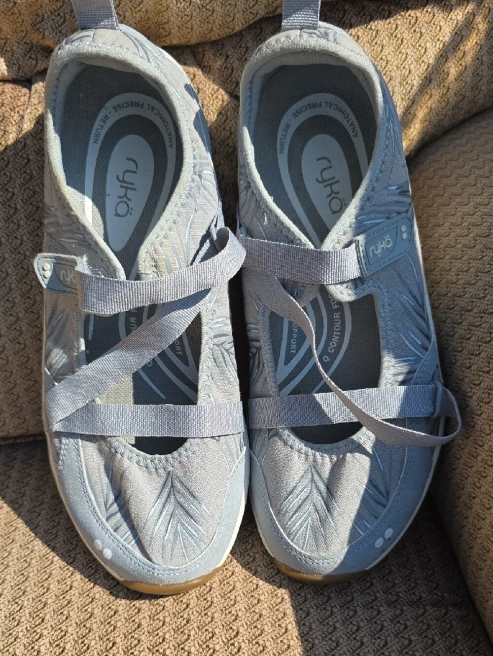 Ryka Women's Light Blue Slip-On Sport Mary Jane Sneakers